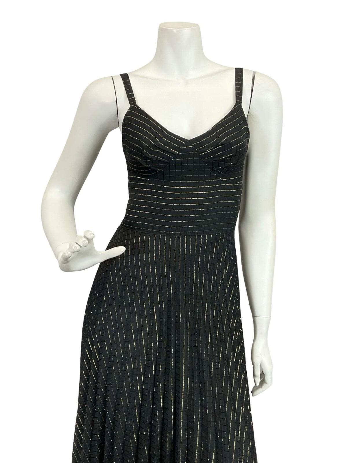 shrinking violets gold and black stripe maxi dress 3