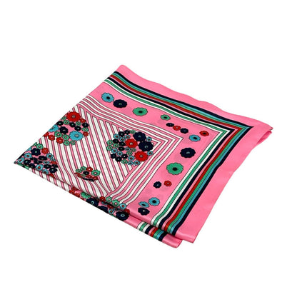VTG 60S 70S PINK WHITE GREEN BLUE RED GEOMETRIC FLORAL STRIPED MOD SCARF