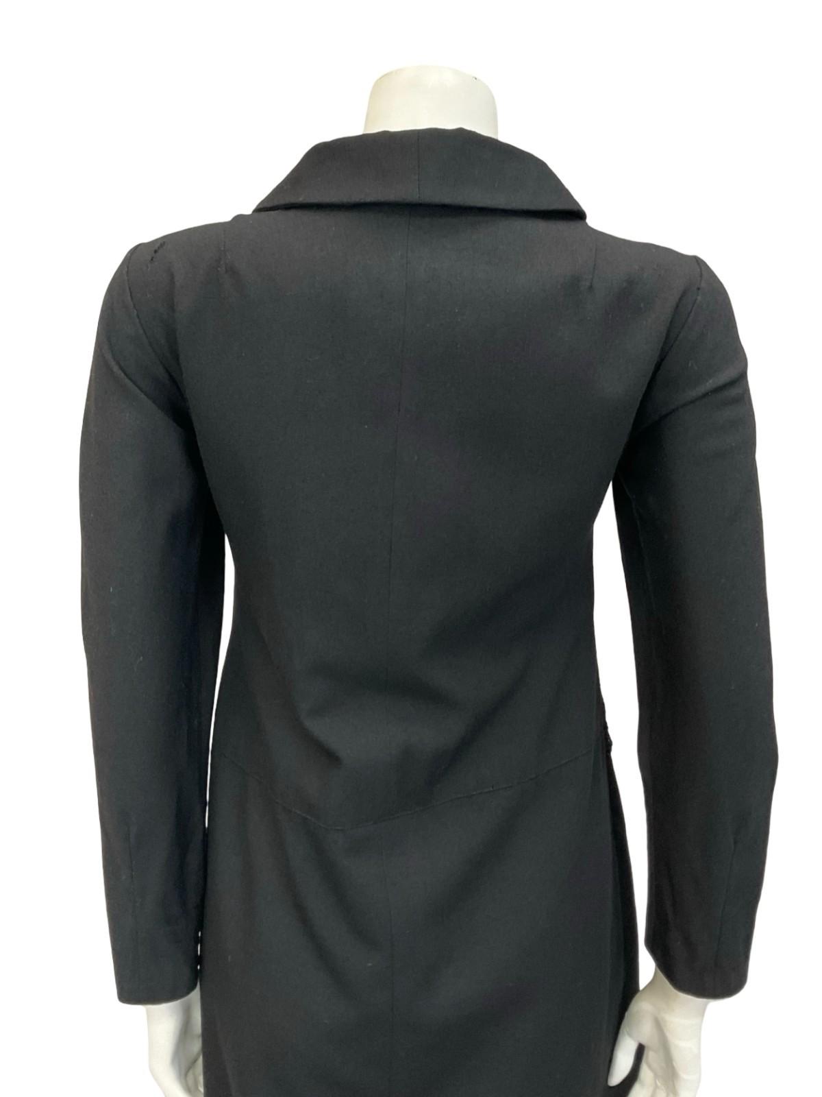 VTG 60S 70S BLACK MOD LACE MONOCHROME LONG SLEEVE SHIRT SHIFT DRESS 12