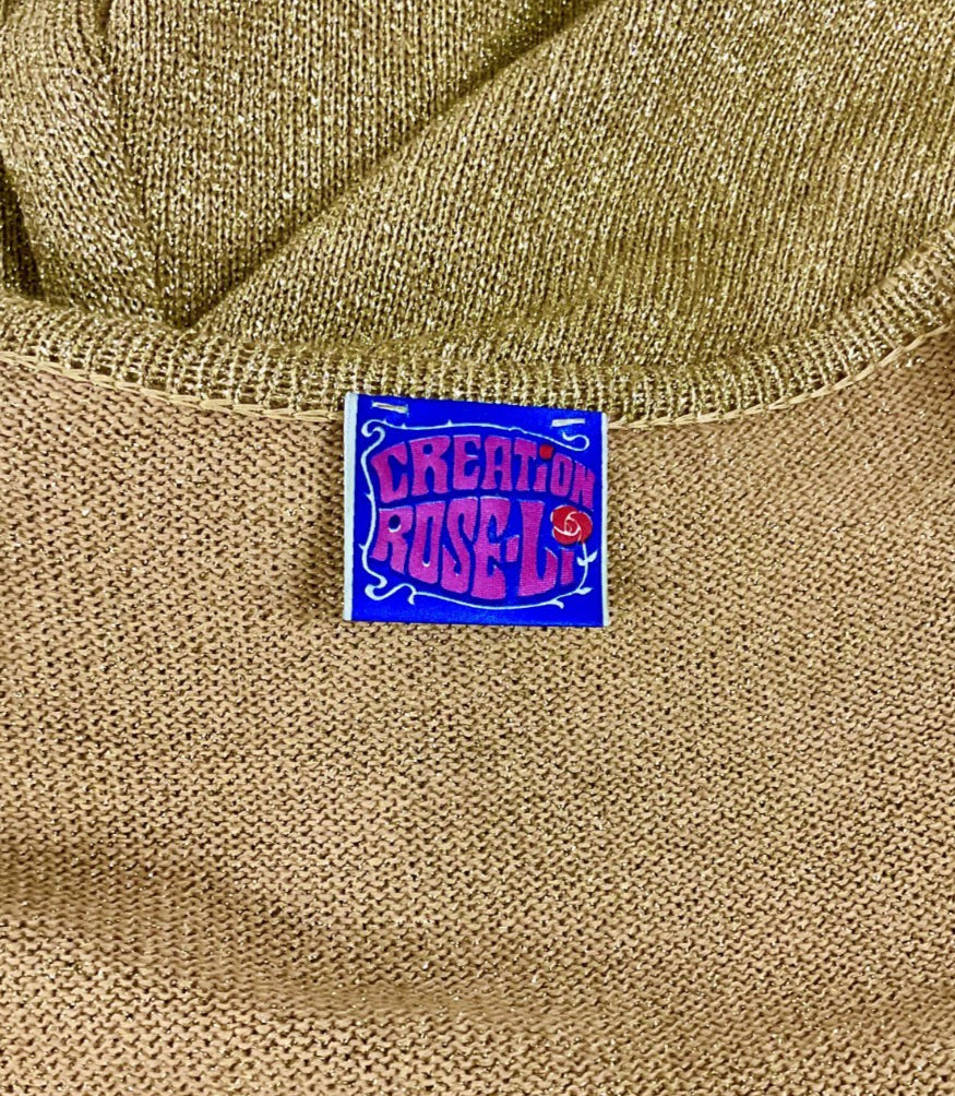 VTG 60S 70S GOLD GLITTERY LUREX PUFF SLEEVE DISCO STUDIO 54 PARTY MAXI DRESS 12