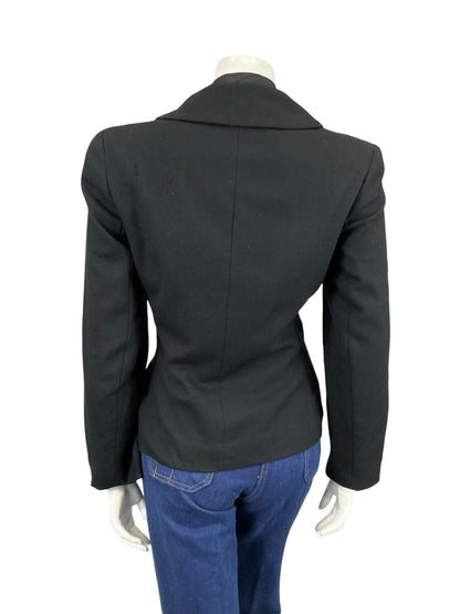 VTG 90S PENDLETON BLACK PURE WOOL GOLD DOUBLE BREAST JACKET 12