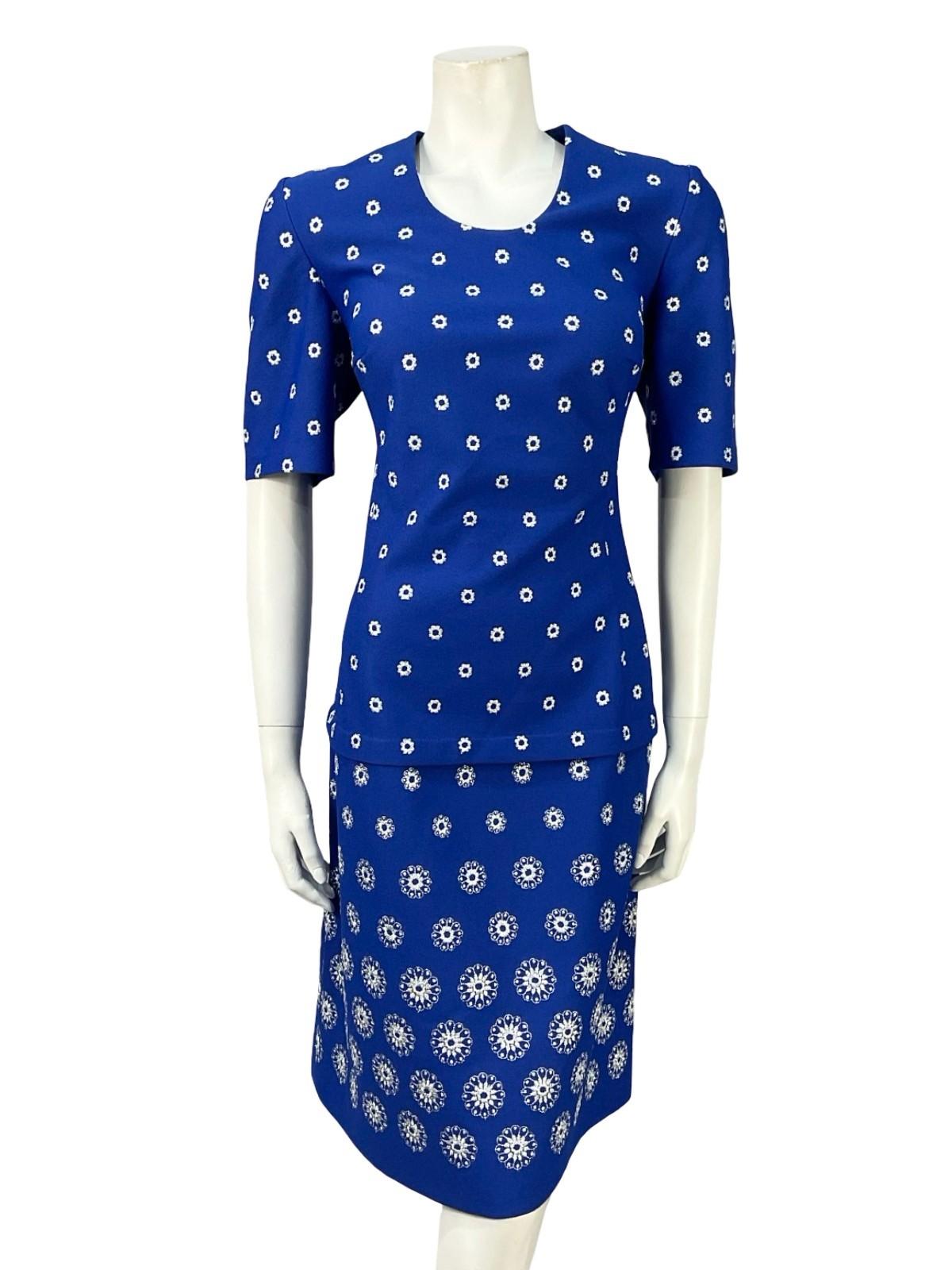 VTG 60S 70S NAVY BLUE SILVER LUREX EMBROIDERED MOD SHIFT PARTY DRESS 10 12