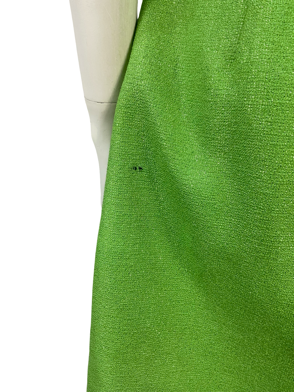 VTG 60S 70S GREEN MONOCHROME LUREX SPARKLY MOD EMPIRE DISCO PARTY MINI DRESS 12