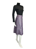 VTG 60S MOD DOGTOOTH IRIDESCENT SPARKLY PURPLE GOLD BLUE PARTY MIDI SKIRT 12 14