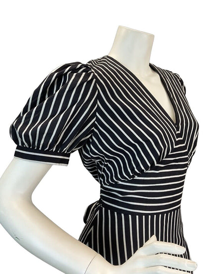 VTG 70S VERA MONT STRIPED COTTON MAXI DRESS 8 10