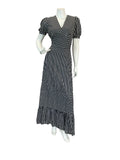 VTG 70S VERA MONT STRIPED COTTON MAXI DRESS 8 10