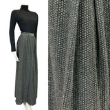 VTG 70S DISCO GLITTERY SILVER LUREX STUDIO 54 POLKA DOT MESH MAXI SKIRT 10 12