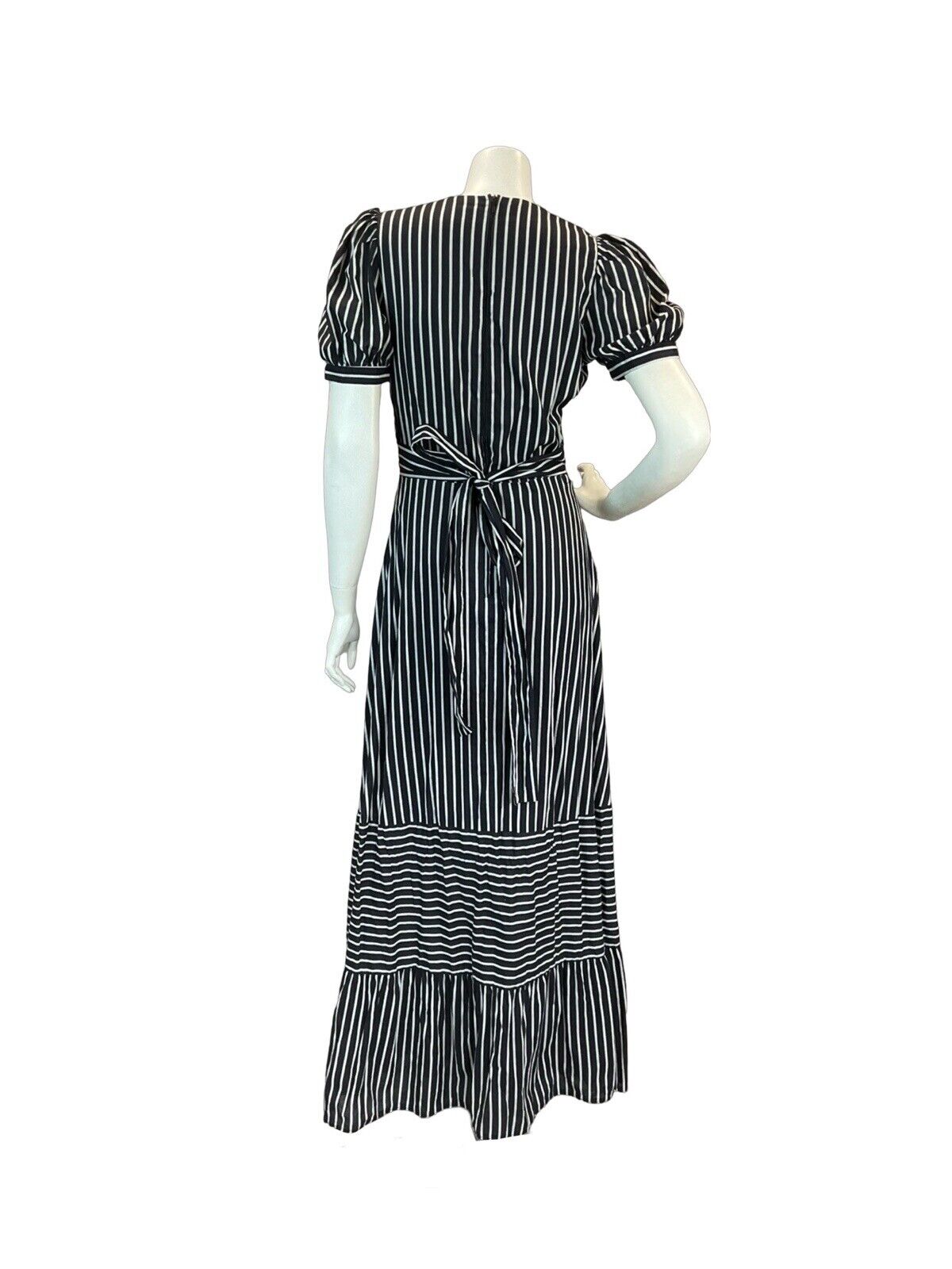 VTG 70S VERA MONT STRIPED COTTON MAXI DRESS 8 10