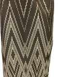 VTG 60S 70S ART DECO GEOMETRIC BROWN GOLD ZIG ZAG MAXI SKIRT 8