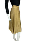 VTG 70S GOLD SPARKLY GLITTERY STUDIO 54 MIDI SKIRT SIZE 4