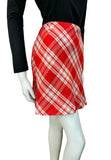 VTG 60S 70S RED WHITE TARTAN CHECKERED MOD MINI SKIRT SIZE 8