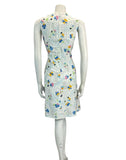 VTG 60S 70S SUMMER MOD GOGO SCOOTER MINI DRESS FLORAL DOTS 8 10