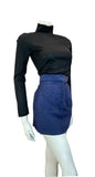 VTG NAVY BLUE DENIM SUPER MINI SKIRT WITH POCKETS SIZE 6 8