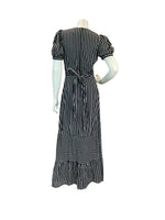 VTG 70S VERA MONT STRIPED COTTON MAXI DRESS 8 10