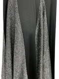 VTG 70S BLACK CHARCOAL SILVER LUREX DART DISCO TWIRL FLARE MIDI SKIRT S 8 10