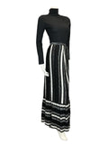 VTG 70S VICTORIAN STYLE DISCO SATIN LUREX PATCHWORK PARTY MAXI SKIRT S 8 10