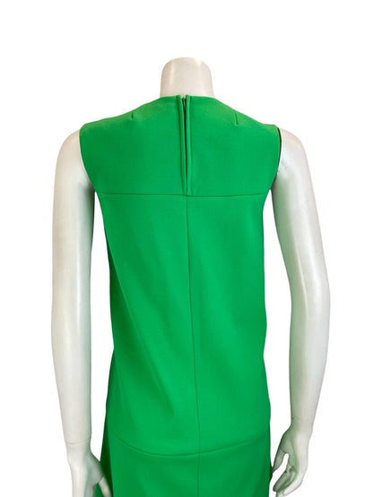 VTG 60S MOD GOGO SCOOTER GREEN SLEEVELESS MINI DRESS SIZE 8