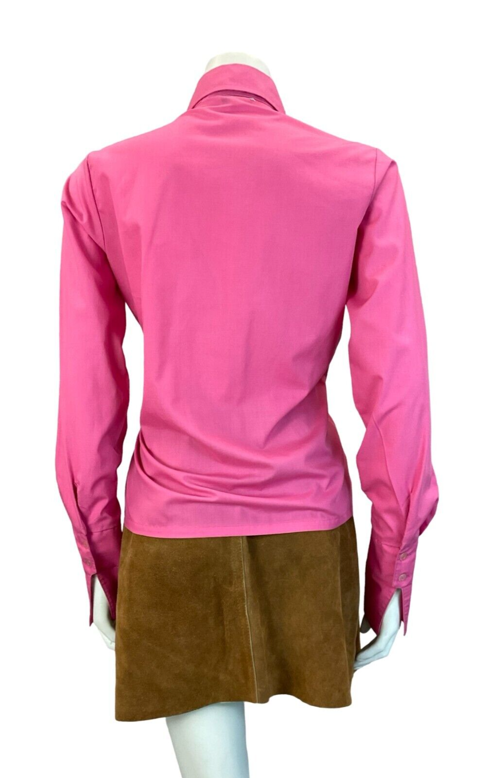 VTG HOT PINK DAGGER COLLAR NEAPOLITAN LONG SLEEVE SHIRT SIZE 14