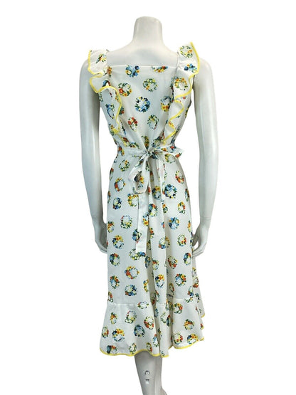 VTG 70S FLORAL GARLAND SUMMER SUN MIDI DRESS 10