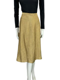 VTG 70S GOLD SPARKLY GLITTERY STUDIO 54 MIDI SKIRT SIZE 4