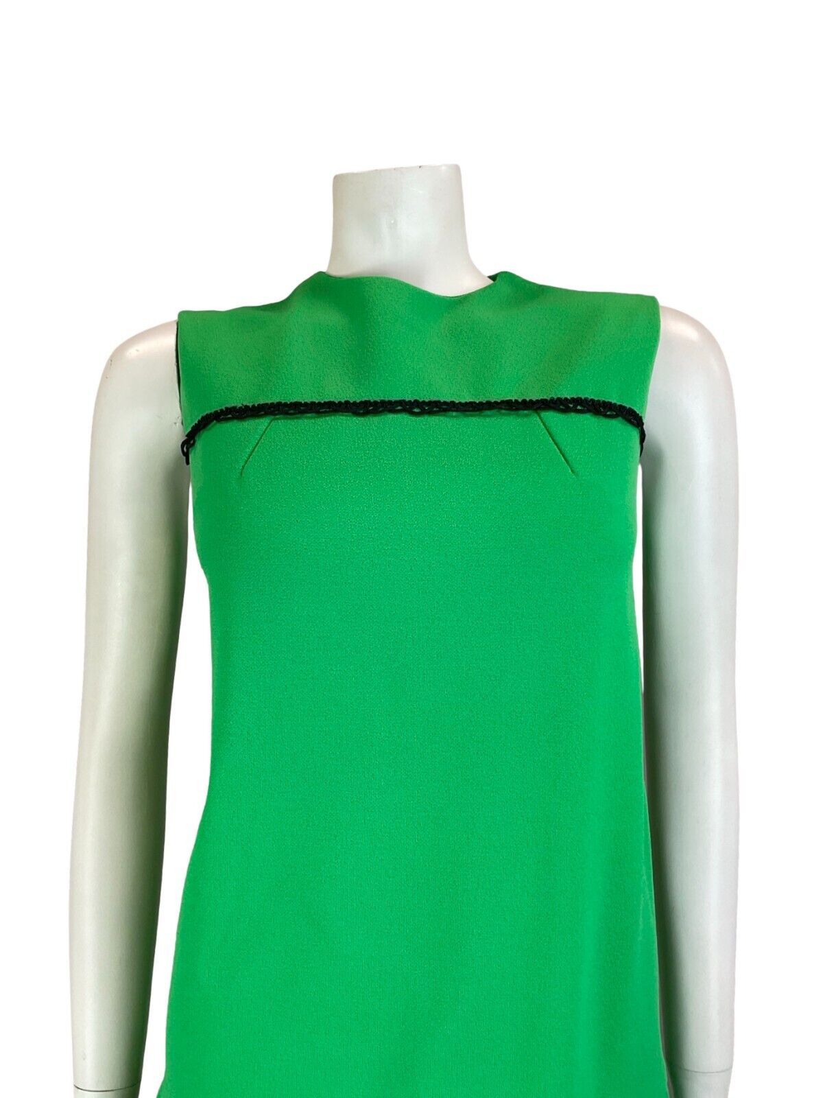 VTG 60S MOD GOGO SCOOTER GREEN SLEEVELESS MINI DRESS SIZE 8