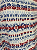 VTG 70S RED WHITE BLUE NORDIC SCANDINAVIAN PATTERN MAXI SKIRT SIZE 8