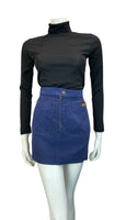 VTG NAVY BLUE DENIM SUPER MINI SKIRT WITH POCKETS SIZE 6 8