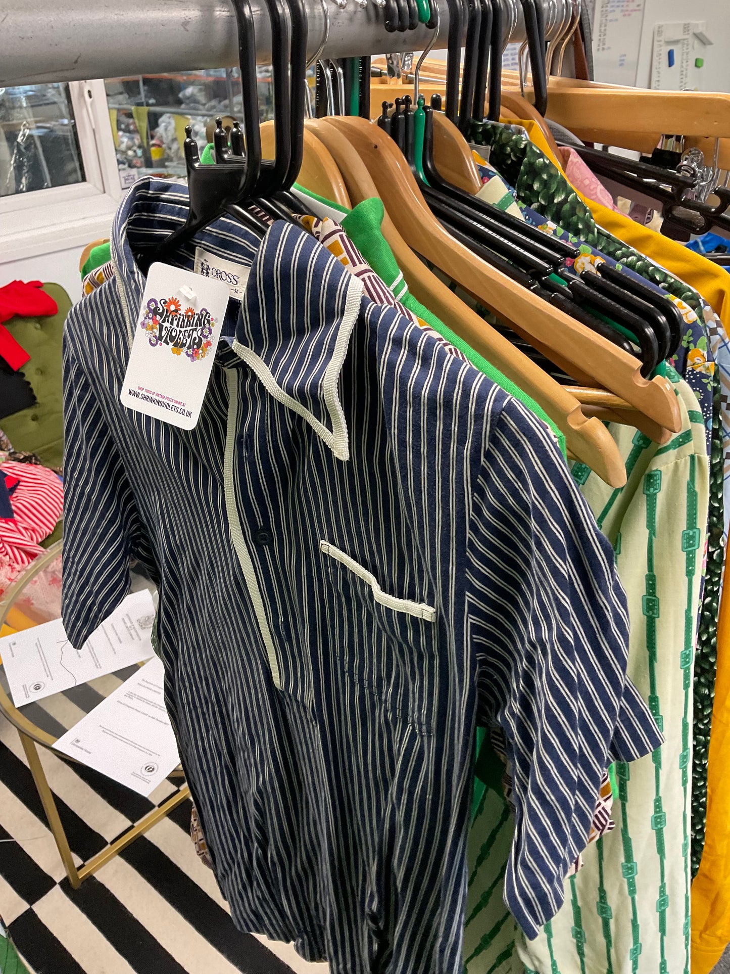 MENS VTG NAVY PIPED DAGGER COLLAR POLO SHIRT