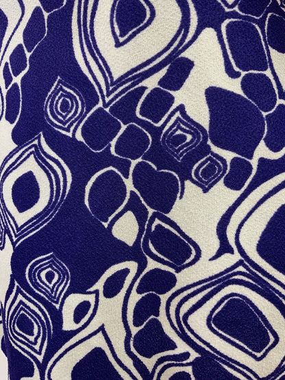 VINTAGE 60s 70s VIOLET PURPLE WHITE PSYCHEDELIC GEOMETRIC MOD SHORT DRESS 10 12