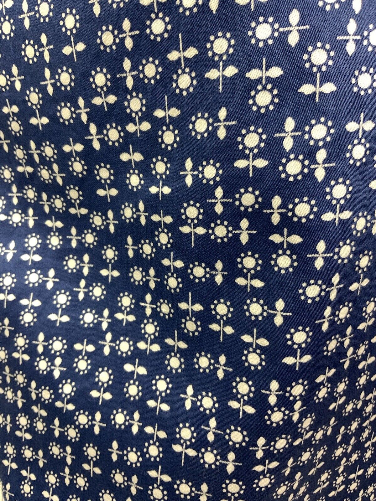 VINTAGE 60s 70s BLUE WHITE FLORAL DAISY SHIRT SHIFT DRESS 14 16