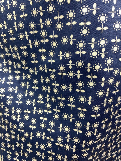 VINTAGE 60s 70s BLUE WHITE FLORAL DAISY SHIRT SHIFT DRESS 14 16