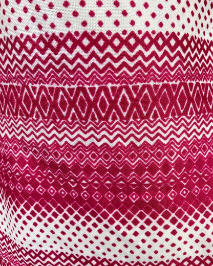 VINTAGE 60s 70s PURPLE GEOMETRIC STRIPED ZIG-ZAG DOTTY ZIP-UP MOD SHIRT DRESS 12