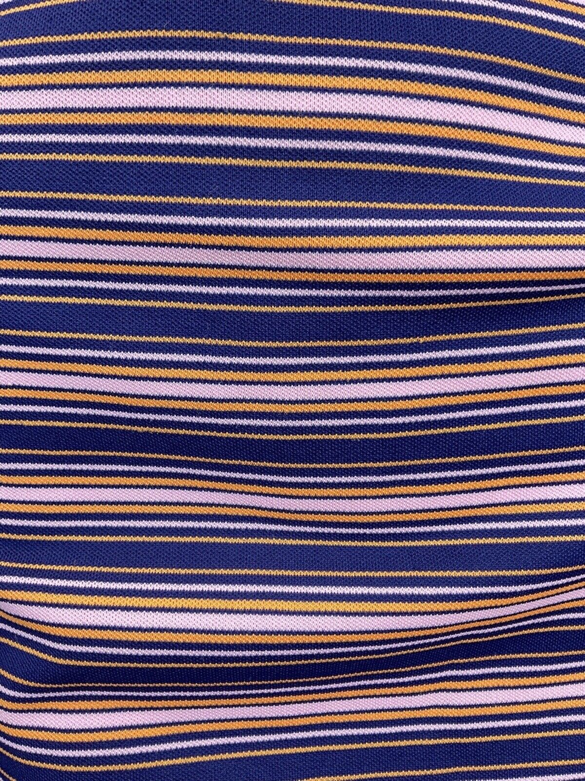 VINTAGE 60s 70s NAVY BLUE BABY PINK STRIPED MOD SHIRT DRESS 12 14