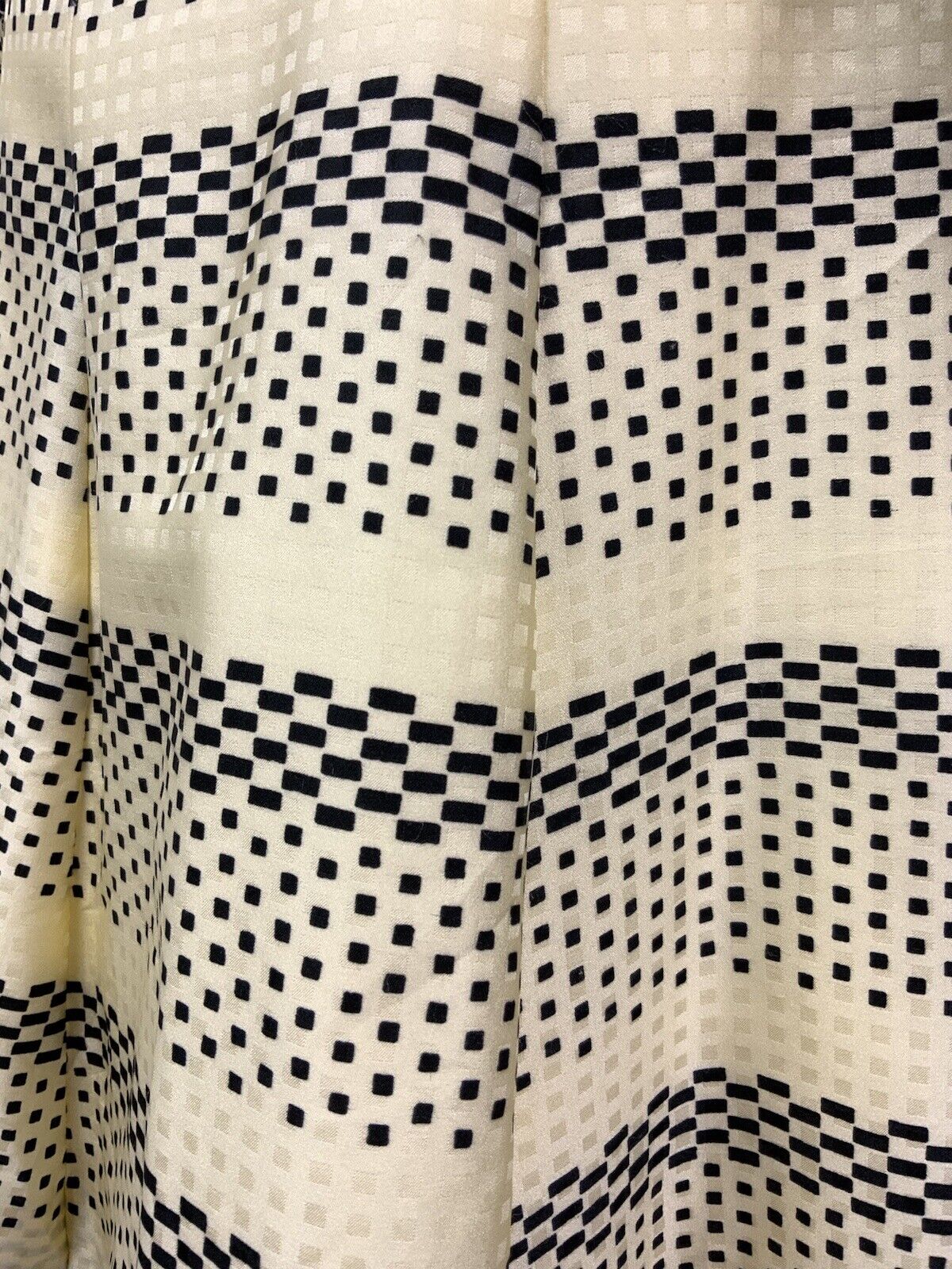 VINTAGE 60s 70s YELLOW CREAM BLACK CHECKERBOARD STRIPED DAGGER SHIRT DRESS 10