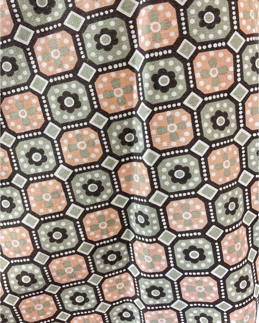 VINTAGE 60s 70s GREY PINK BLACK TILED GEOMETRIC DAISY FLOWER MOD SHORT DRESS 6 8