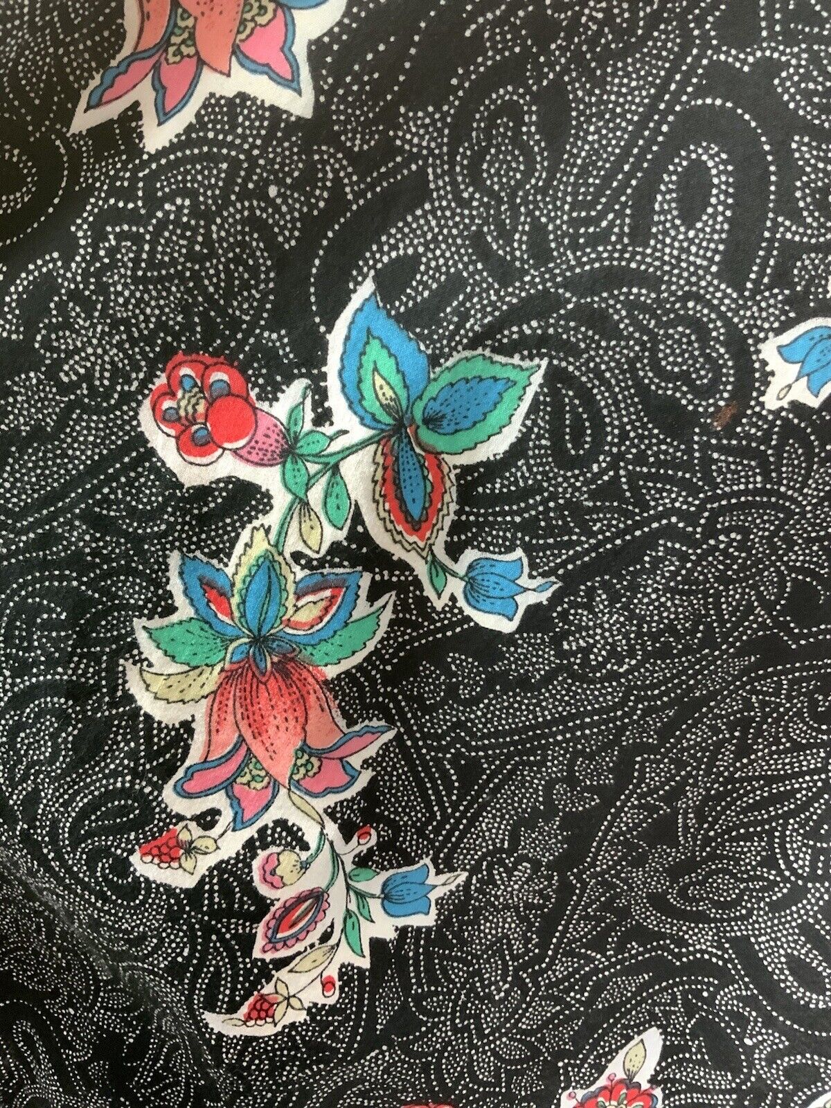 VINTAGE 70s 80s BLACK WHITE BLUE ORANGE DOTTY FLORAL PAISLEY SLEEVELESS DRESS 16