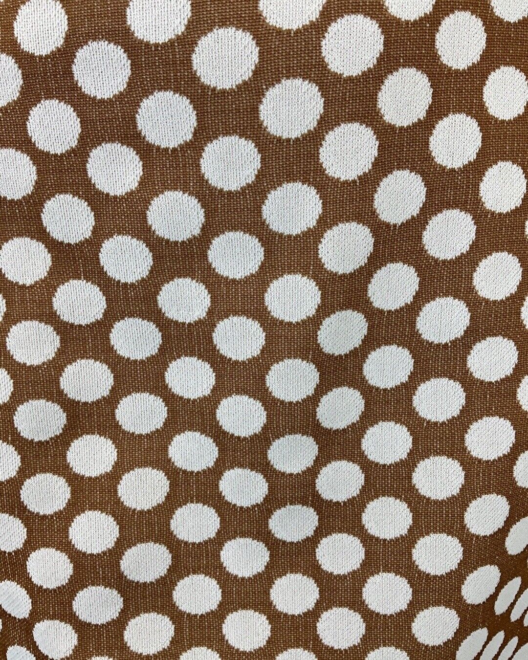 VINTAGE 60s 70s BROWN WHITE POLKA DOT MOD SLEEVELESS SUMMER DRESS 8 10