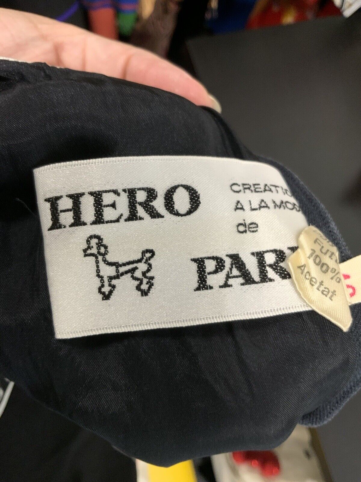 VINTAGE 60s 70s BLACK WHITE STRIPED FLORAL OP-ART FITTED KNEE-LENGTH DRESS 12 14