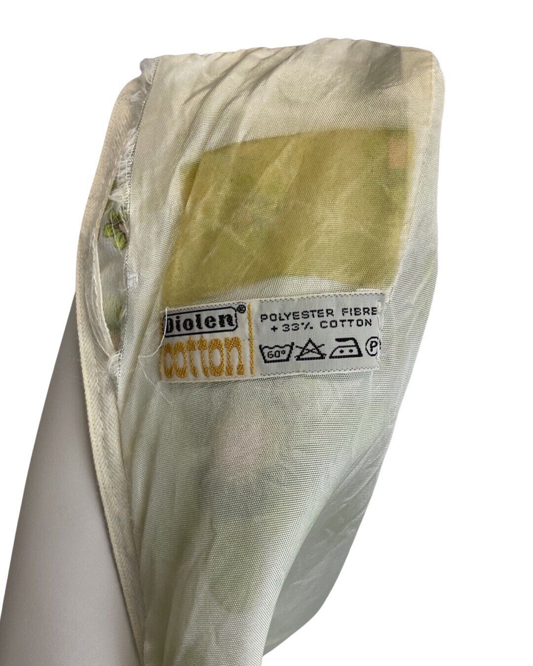 VINTAGE 60s 70s GREEN WHITE PINK FLORAL DAISY MOD SLEEVELESS SWING DRESS 8 10