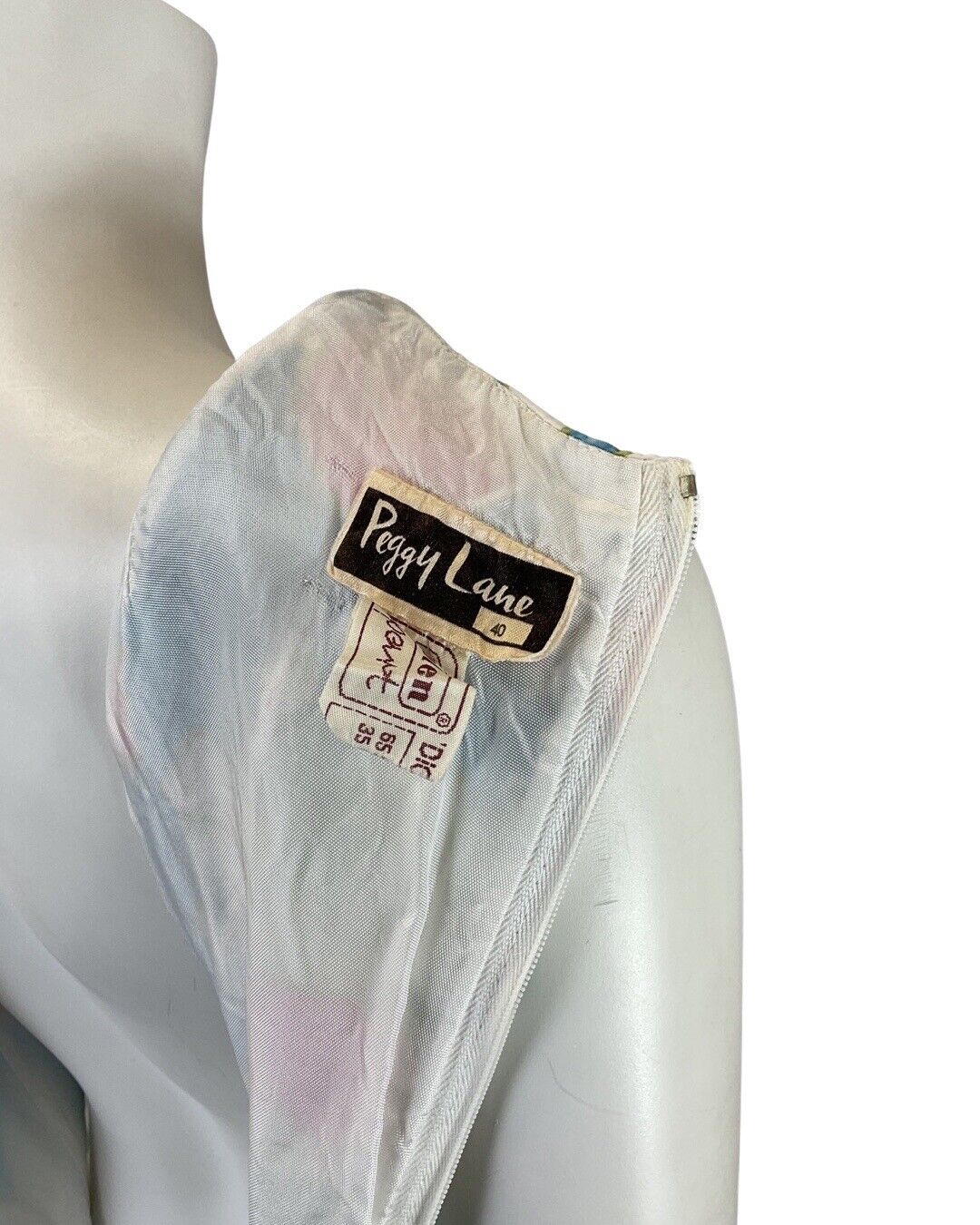 VINTAGE 60s 70s BLUE PINK WHITE DAISY FLOWER EMPIRE LINE MOD DRESS 10 12