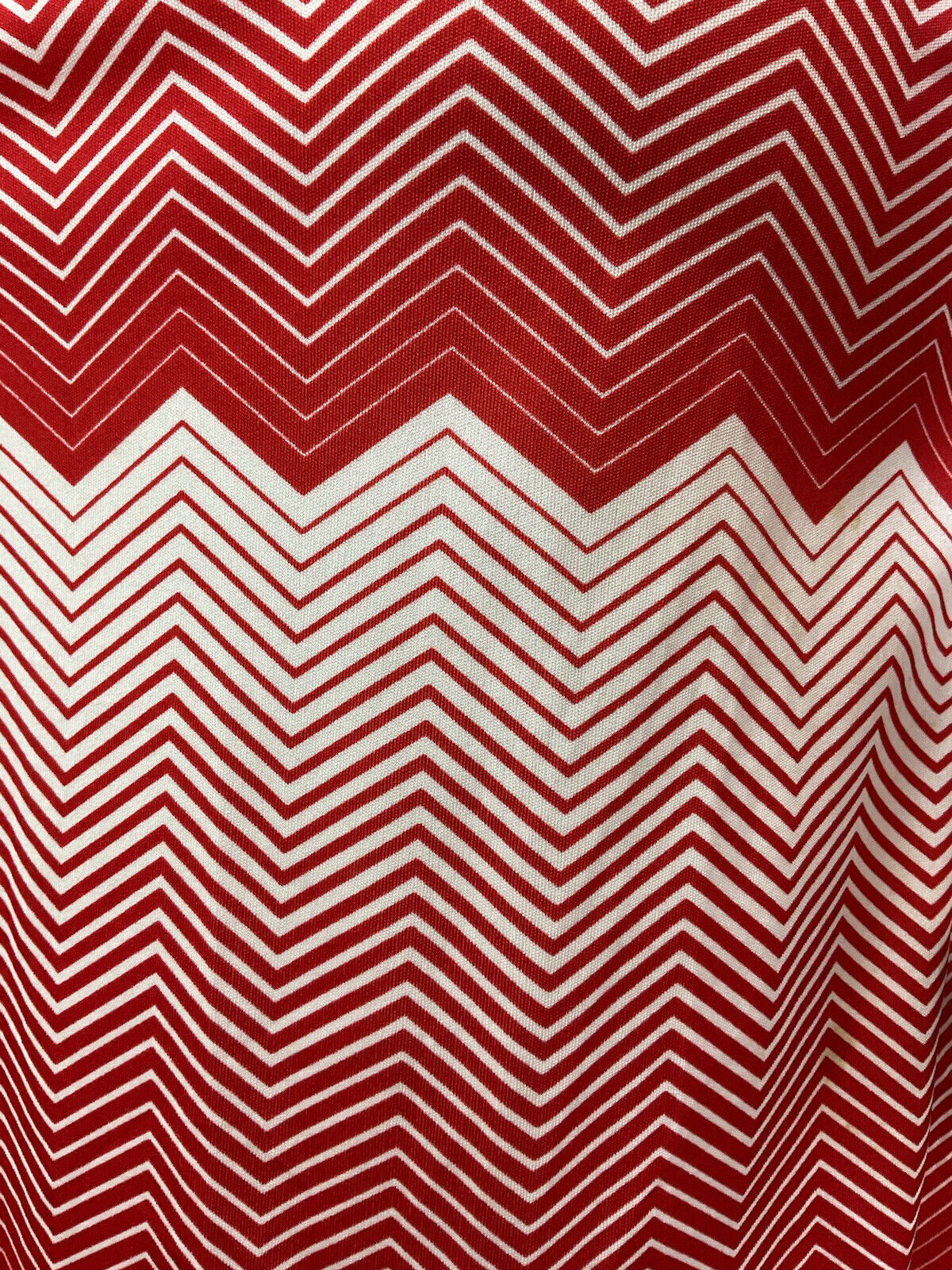 VINTAGE 60s 70s BRIGHT RED WHITE CHEVRON ZIG-ZAG MOD DAGGER SHIRT DRESS 10