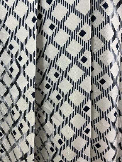 VINTAGE 60s 70s WHITE BLUE NAUTICAL STRIPED CHECKED DAGGER COLLAR SHIRT DRESS 10