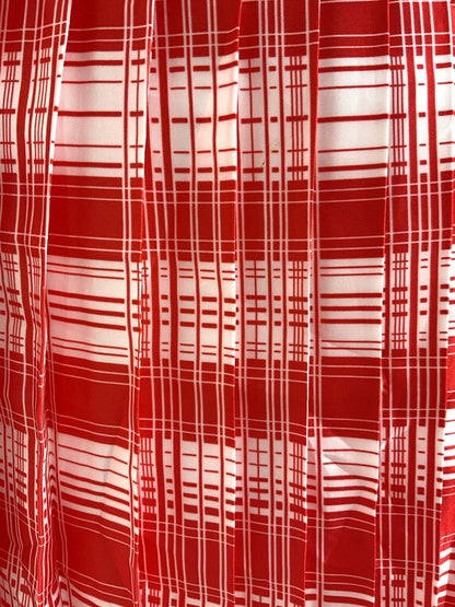 VINTAGE 60s 70s RED WHITE CHECKED PLAID MOD DAGGER COLLAR SHIRT DRESS 12