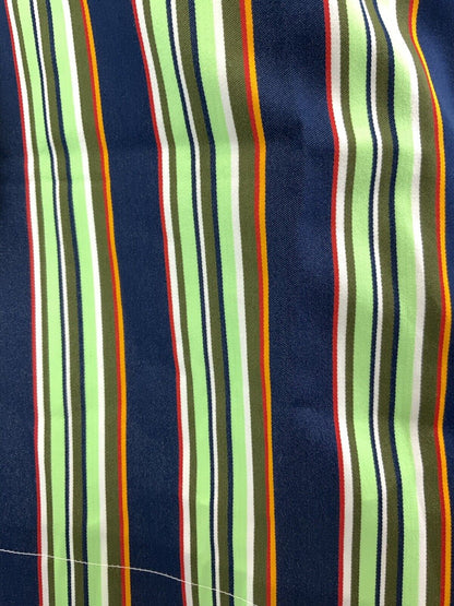 VINTAGE 60s 70s GREEN BLUE WHITE RED STRIPED MOD DAGGER COLLAR SHIRT DRESS 12