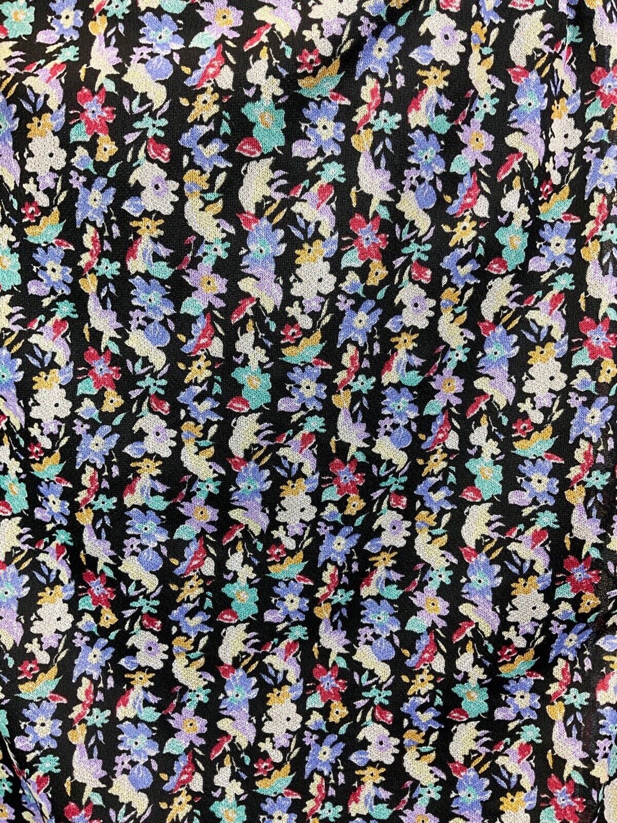 VINTAGE 60s 70s BLACK PURPLE WHITE FLORAL DITSY STRIPED BOHO MAXI DRESS 8 10