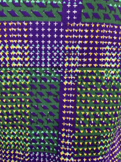 VINTAGE 60s 70s PURPLE GREEN YELLOW WHITE CHECKERED PLAID DAGGER SHIRT 8 10