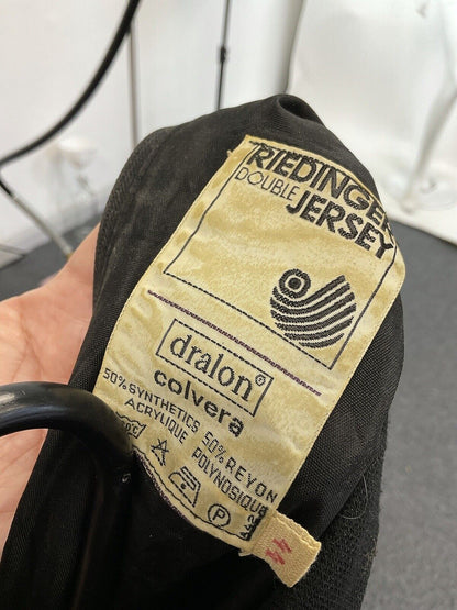 VINTAGE 60s 70s BLACK GREEN BLUE GEOMETRIC TURTLENECK PLEATED SKATER DRESS 14 16