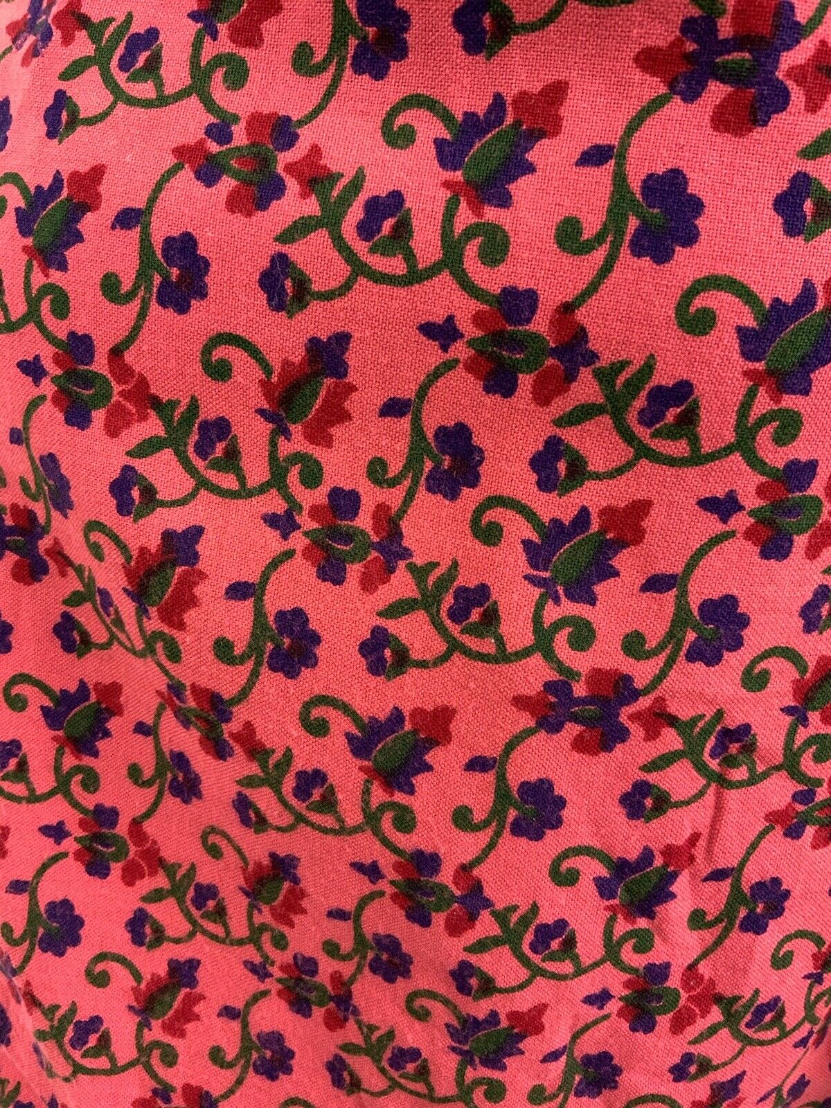 VINTAGE 60s 70s PINK RED BLUE GREEN FLORAL PSYCHEDELIC SWIRL SHIRT DRESS 12 14