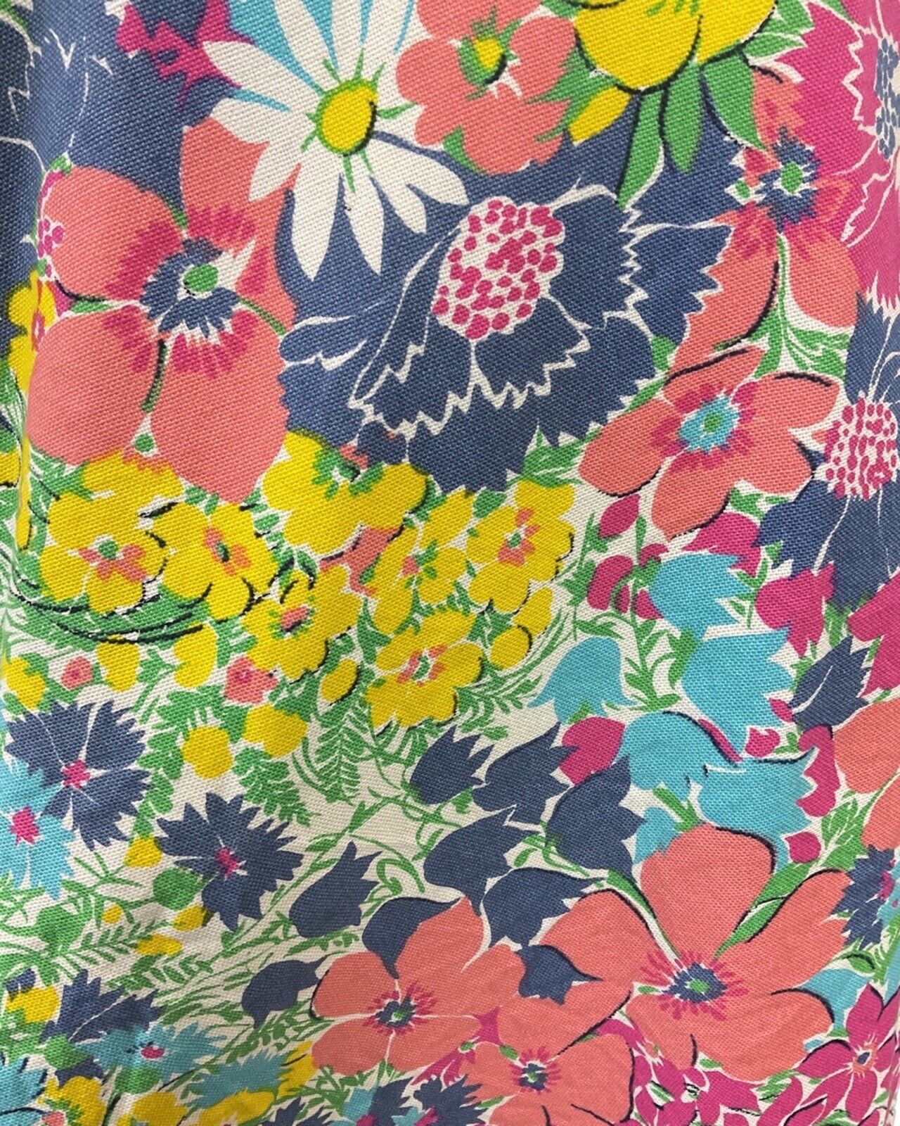 VINTAGE 60s 70s BLUE PINK GREEN FLORAL PSYCHEDELIC STRAPPY SUMMER SUNDRESS 10 12