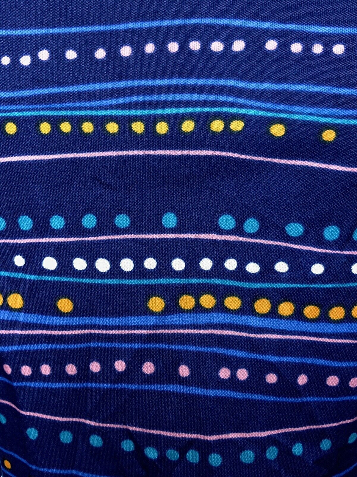 VTG 70s 90s BLUE PINK ORANGE WHITE STRIPED DOTTY PSYCHEDELIC DAGGER SHIRT 8 10